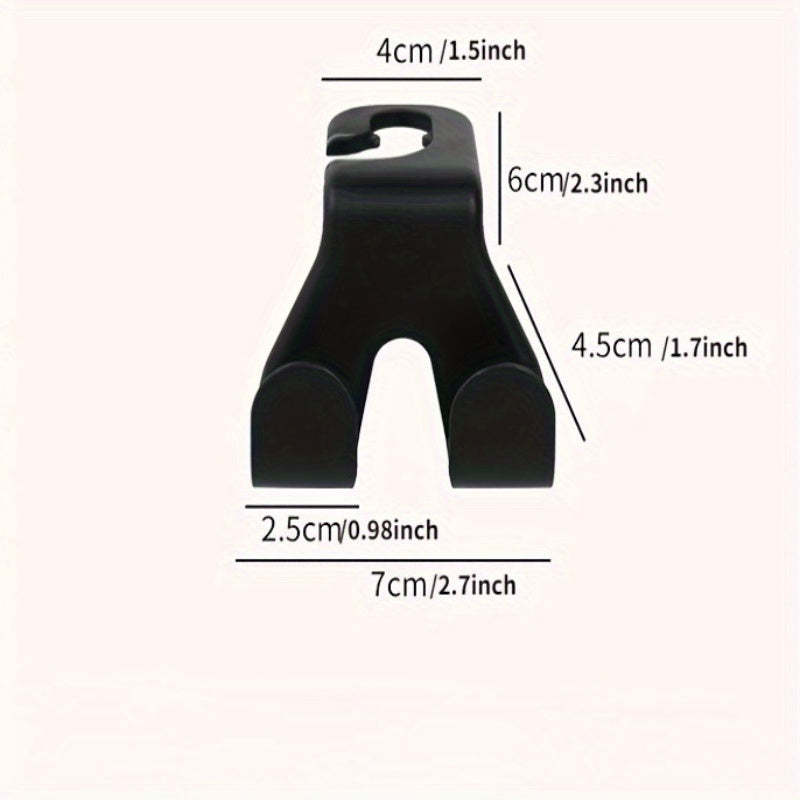 2pcs Car Hook Back Seat Hanging Double Hook Small Hook