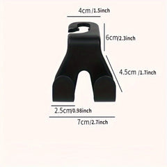 2pcs Car Hook Back Seat Hanging Double Hook Small Hook