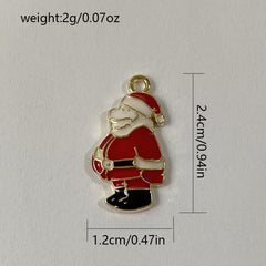 DIY Christmas Santa Claus Snowman Drop Alloy Small Pendant