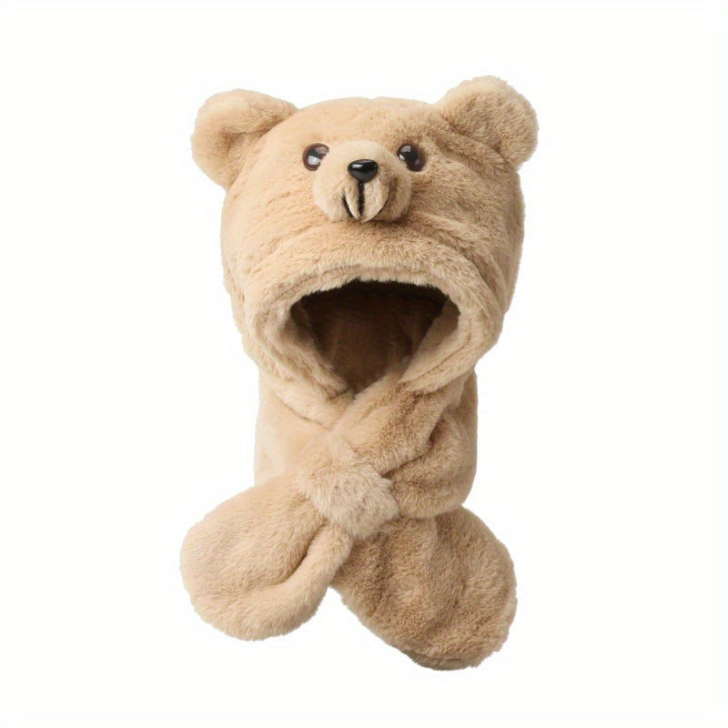 Kids Cartoon Bear Hat Warm Plush Hat for Autumn/Winter
