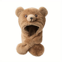 Kids Cartoon Bear Hat Warm Plush Hat for Autumn/Winter