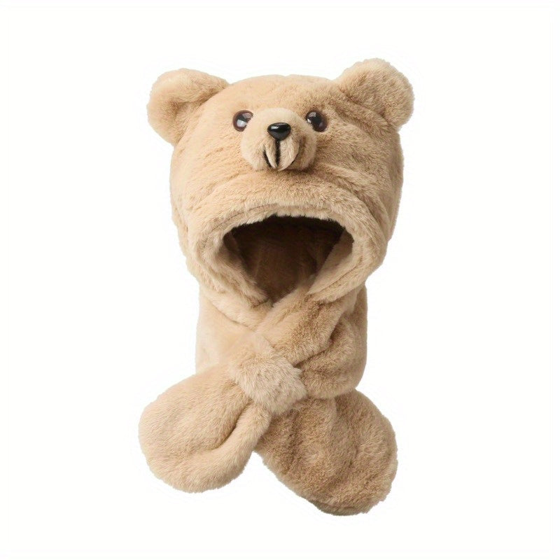 Kids Cartoon Bear Hat Warm Plush Hat for Autumn/Winter
