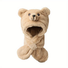 Kids Cartoon Bear Hat Warm Plush Hat for Autumn/Winter