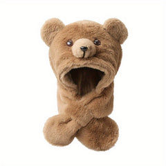 Kids Cartoon Bear Hat Warm Plush Hat for Autumn/Winter