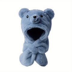 Kids Cartoon Bear Hat Warm Plush Hat for Autumn/Winter