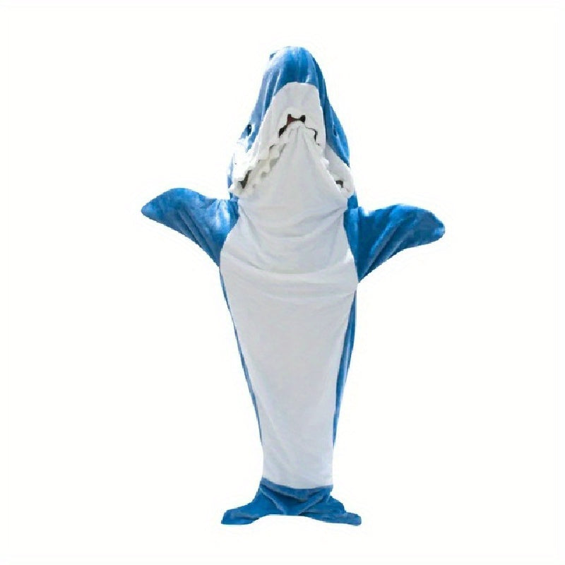 Shark Hoodie Sleeping Bag Pajamas Flannel Adult Soft Home