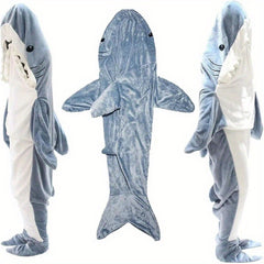 Shark Hoodie Sleeping Bag Pajamas Flannel Adult Soft Home