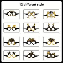 Year 3D Paper Glasses Happy Year Party Decoration Photo Props