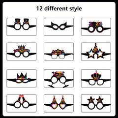 Year 3D Paper Glasses Happy Year Party Decoration Photo Props