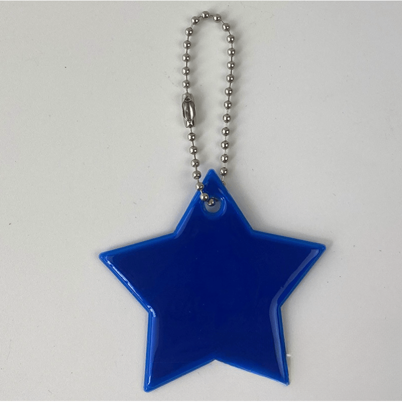 5pcs Reflective Pentagram Keychain Night Safety Ornament For Carabiner Backpack