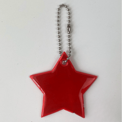 5pcs Reflective Pentagram Keychain Night Safety Ornament For Carabiner Backpack