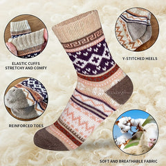 5 Pairs Men's Winter Warm Cotton Socks Crew Thermal Boots US Sizes 7-12