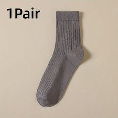 Men's Cotton Business Socks, 1-2 Pairs, Sweat Absorption, Anti Odor