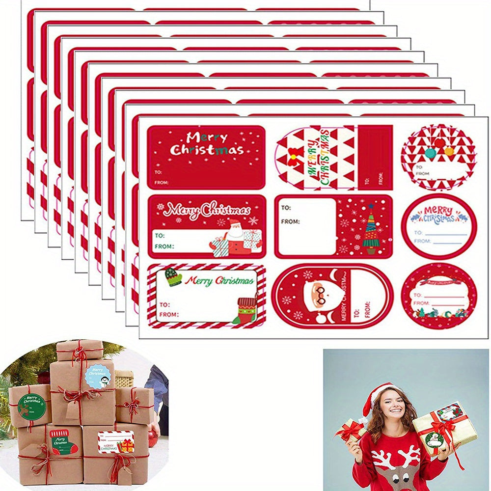 10pcs Christmas Gift Labels Stickers Merry Xmas Packing Supplies