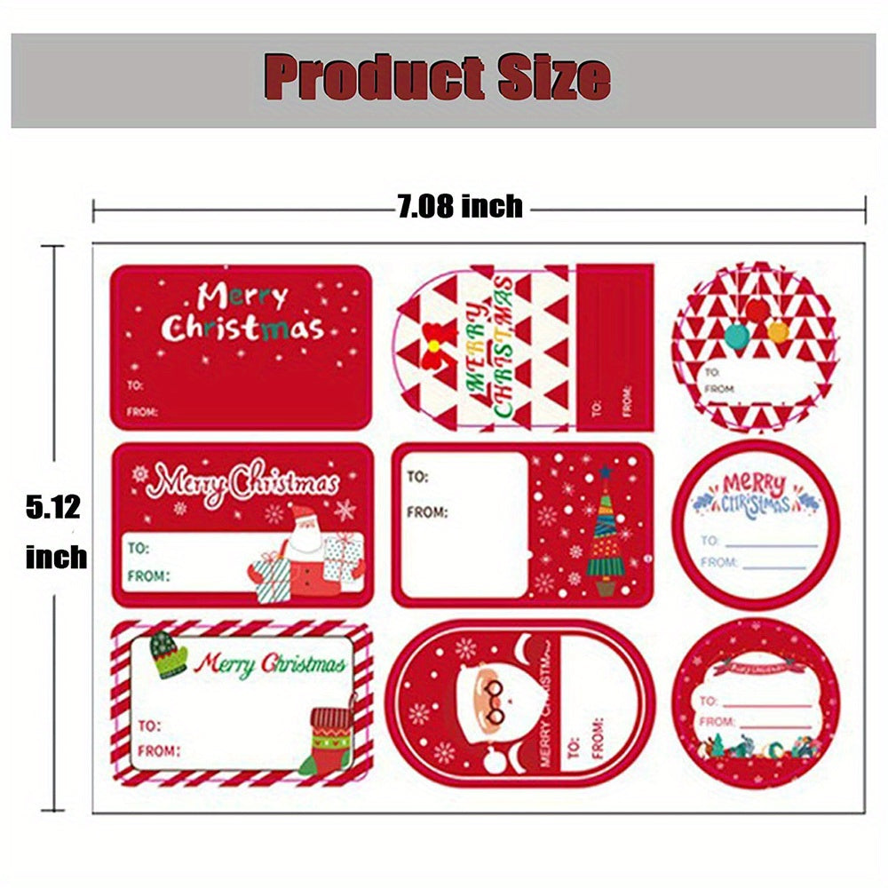 10pcs Christmas Gift Labels Stickers Merry Xmas Packing Supplies