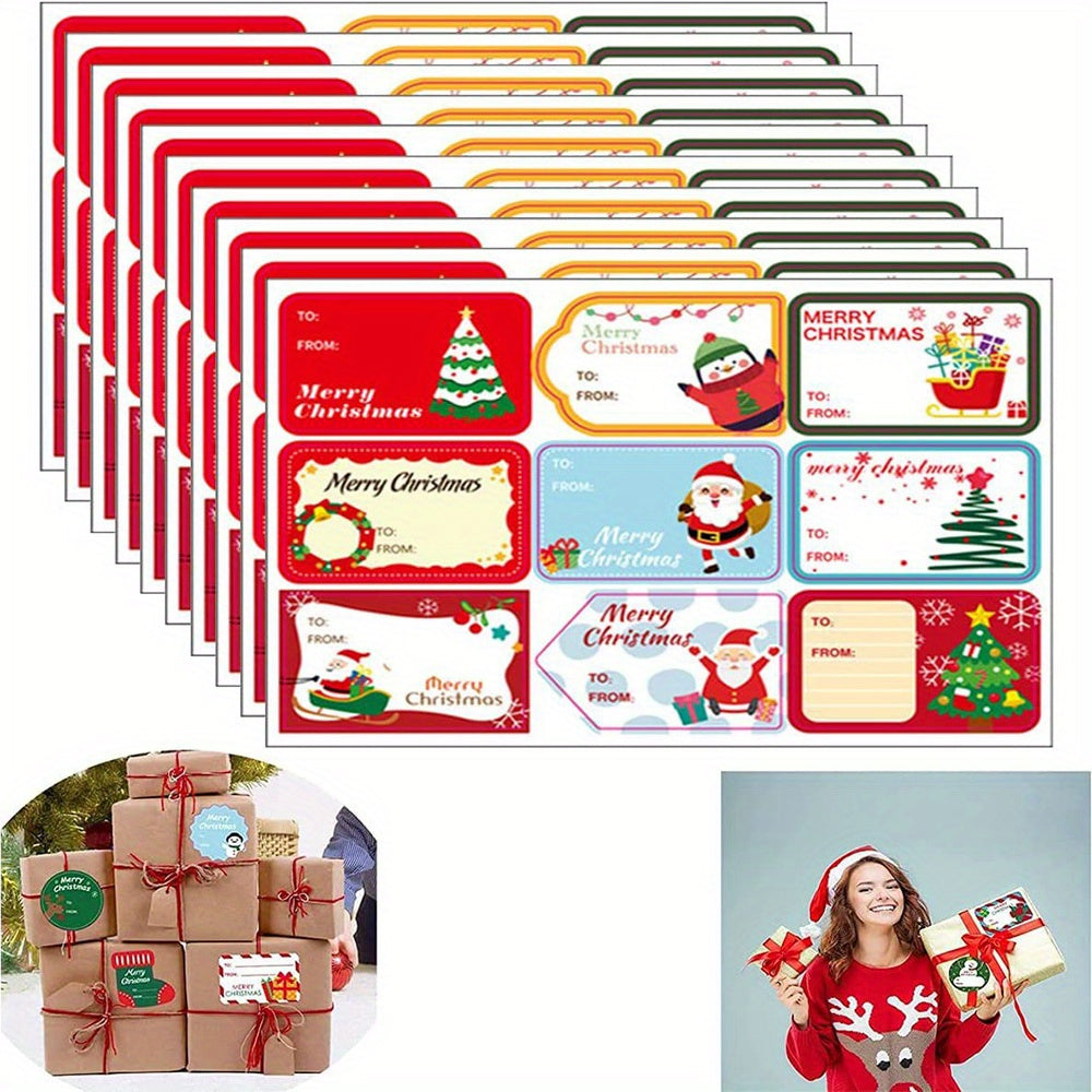10pcs Christmas Gift Labels Stickers Merry Xmas Packing Supplies
