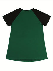  Heart Rainbow & Letter Graphic Short Sleeve Nightdress