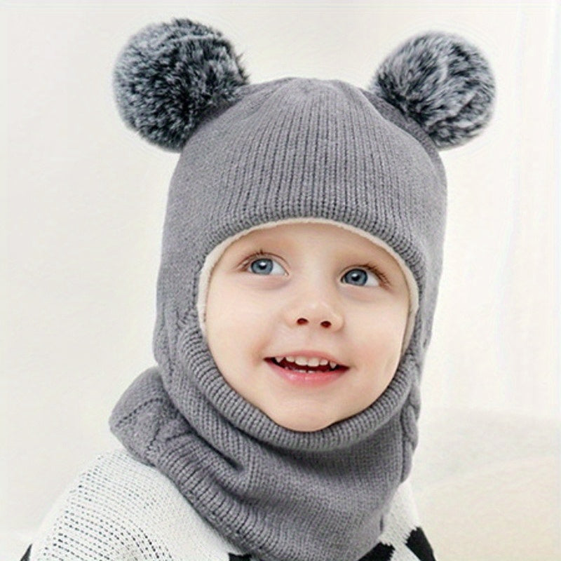 Children's 2 In 1 Hat & Scarf Winter Beanie