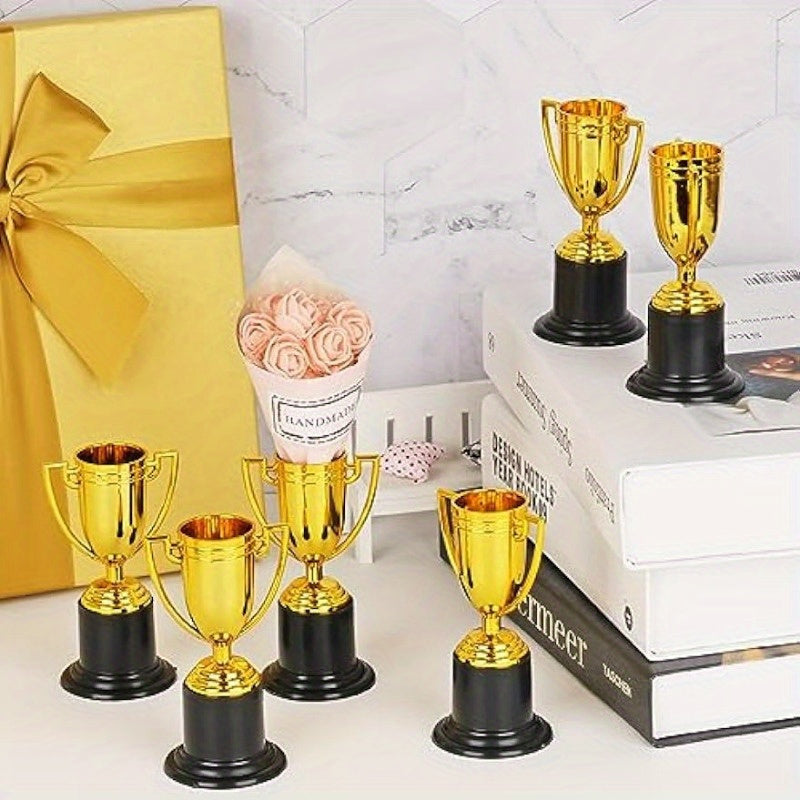 Mini Trophies 6 8 10 12pcs Golden Trophy Award Plastic Trophies 10 16 Cm