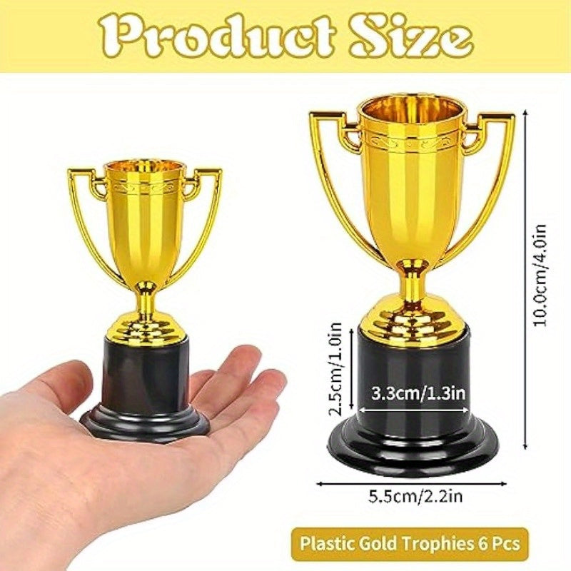 Mini Trophies 6 8 10 12pcs Golden Trophy Award Plastic Trophies 10 16 Cm