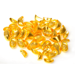 20pcs Small Golden Mini Ingot Ornaments for Luck & Wealth