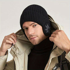 Winter Knitted Beanie Hat Velvet Lined Ear Protection Warm Hat