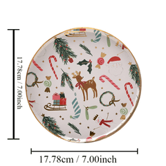 Xmas Paper Cup Set Bronzing Party Tableware