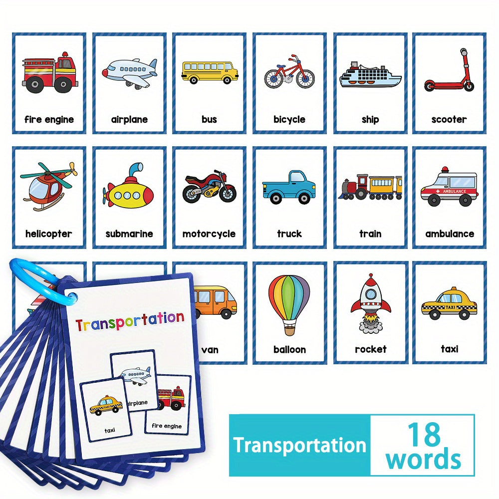 Kids Transportation Learning Cards Educational Toy Cognitive Games Learning Toys