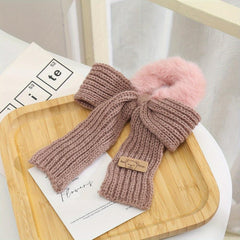 Plush Hair Ties Soft Elastic Hair Rope Knitted Bow Scrunchies