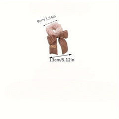 Plush Hair Ties Soft Elastic Hair Rope Knitted Bow Scrunchies