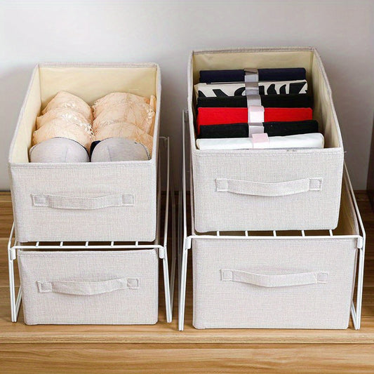 Fabric Drawer Storage Box for Clothes Blankets Toys - Wardrobe Organizer