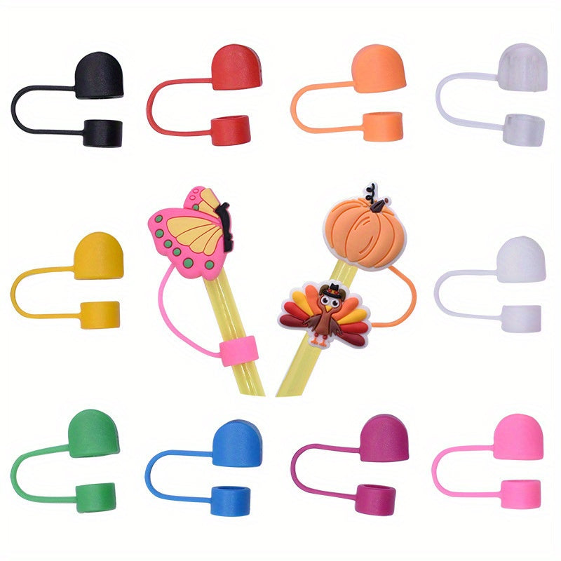 10pcs Dustproof Straw Cap Reusable Straw Plugs Cup Accessories
