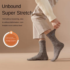 5 Pairs Men's Warm Wool Socks Thermal Cold Proof Crew Socks