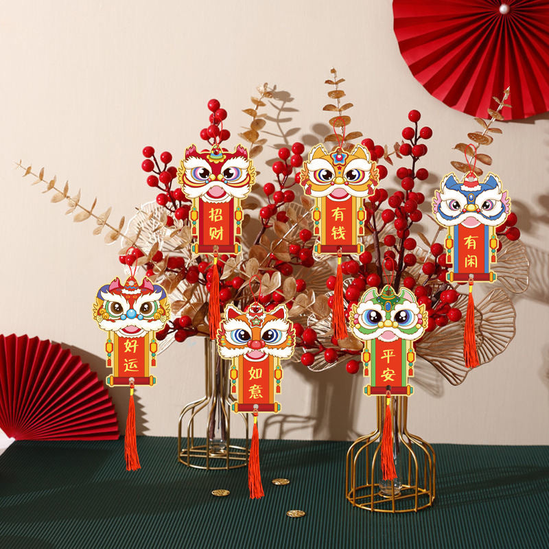 6pcs Spring Dragon Hanging Ornaments Pack - Living Room Decoration