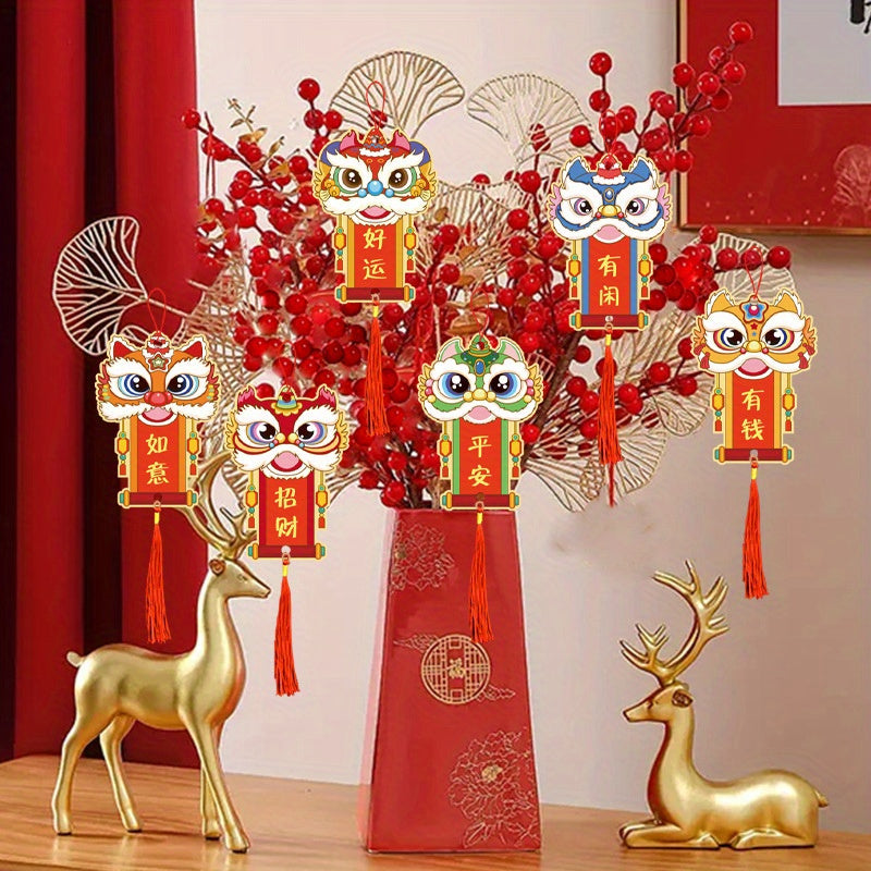 6pcs Spring Dragon Hanging Ornaments Pack - Living Room Decoration