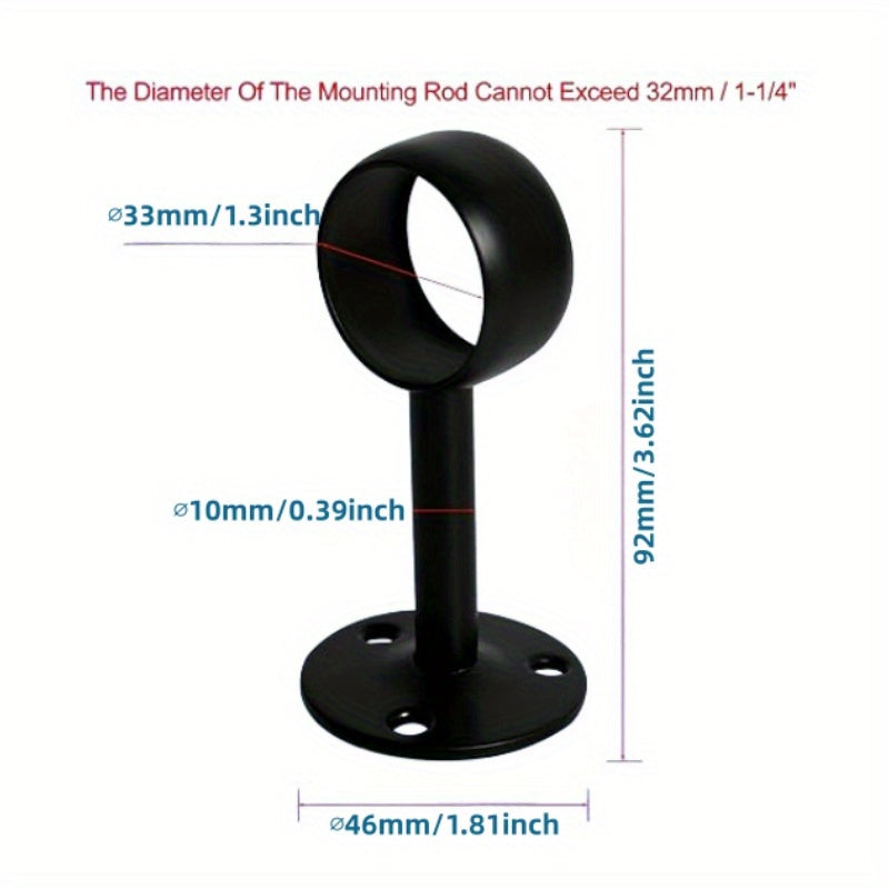 4pcs Stainless Steel Curtain Rod Installation Bracket