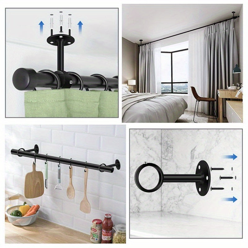 4pcs Stainless Steel Curtain Rod Installation Bracket