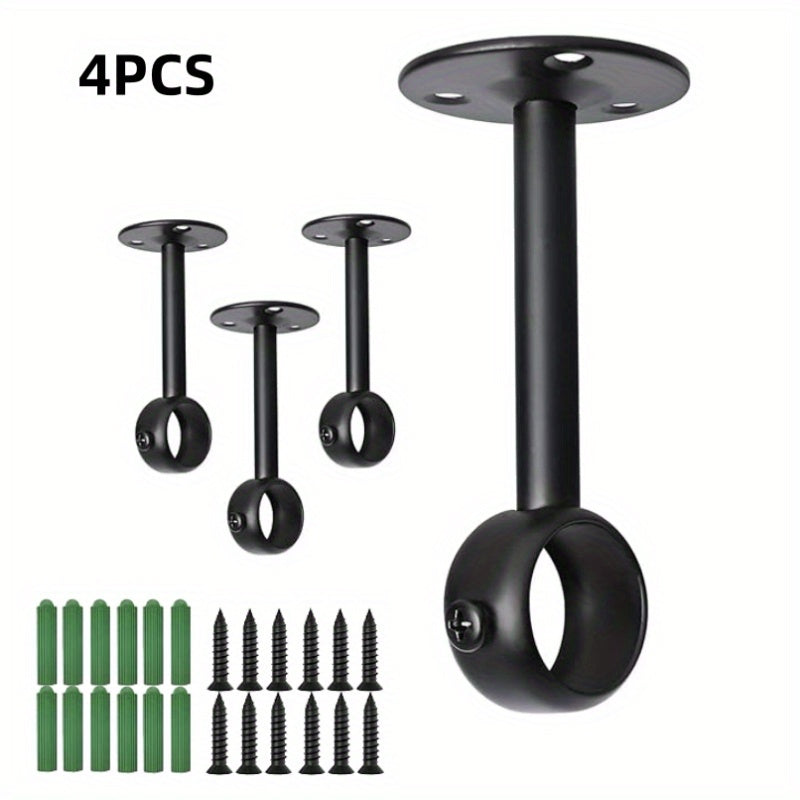 4pcs Stainless Steel Curtain Rod Installation Bracket
