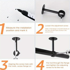4pcs Stainless Steel Curtain Rod Installation Bracket