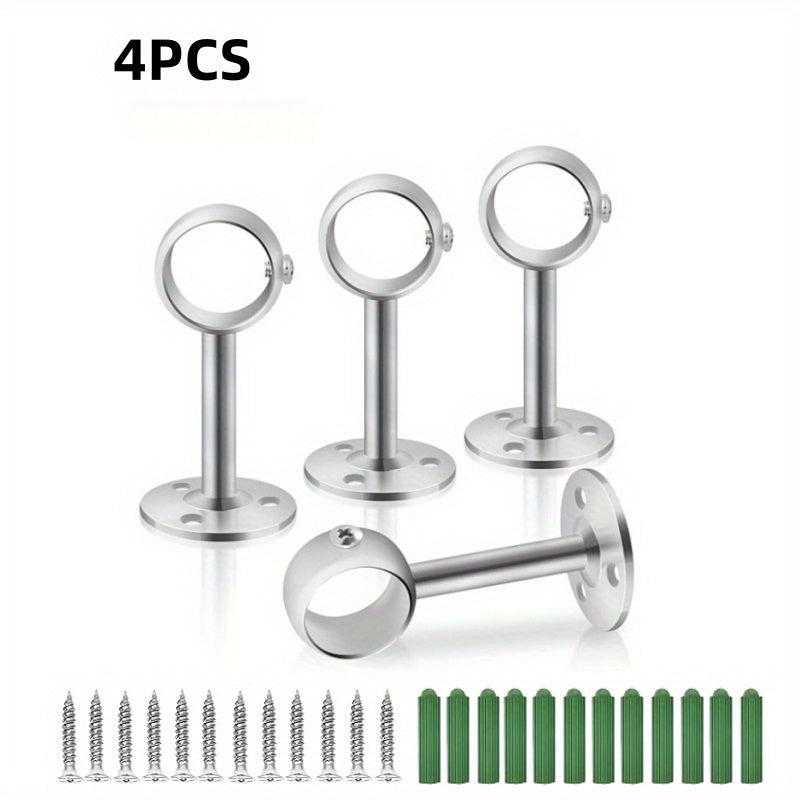 4pcs Stainless Steel Curtain Rod Installation Bracket