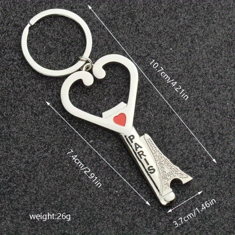 Love Bottle Opener Keychain Metal Tower Key Ring