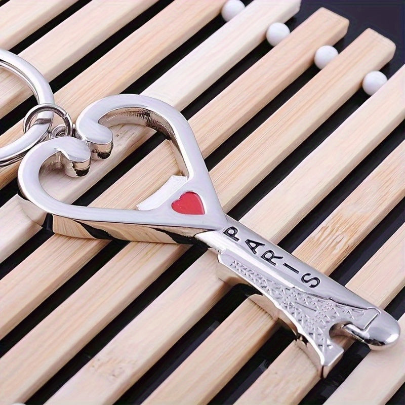 Love Bottle Opener Keychain Metal Tower Key Ring