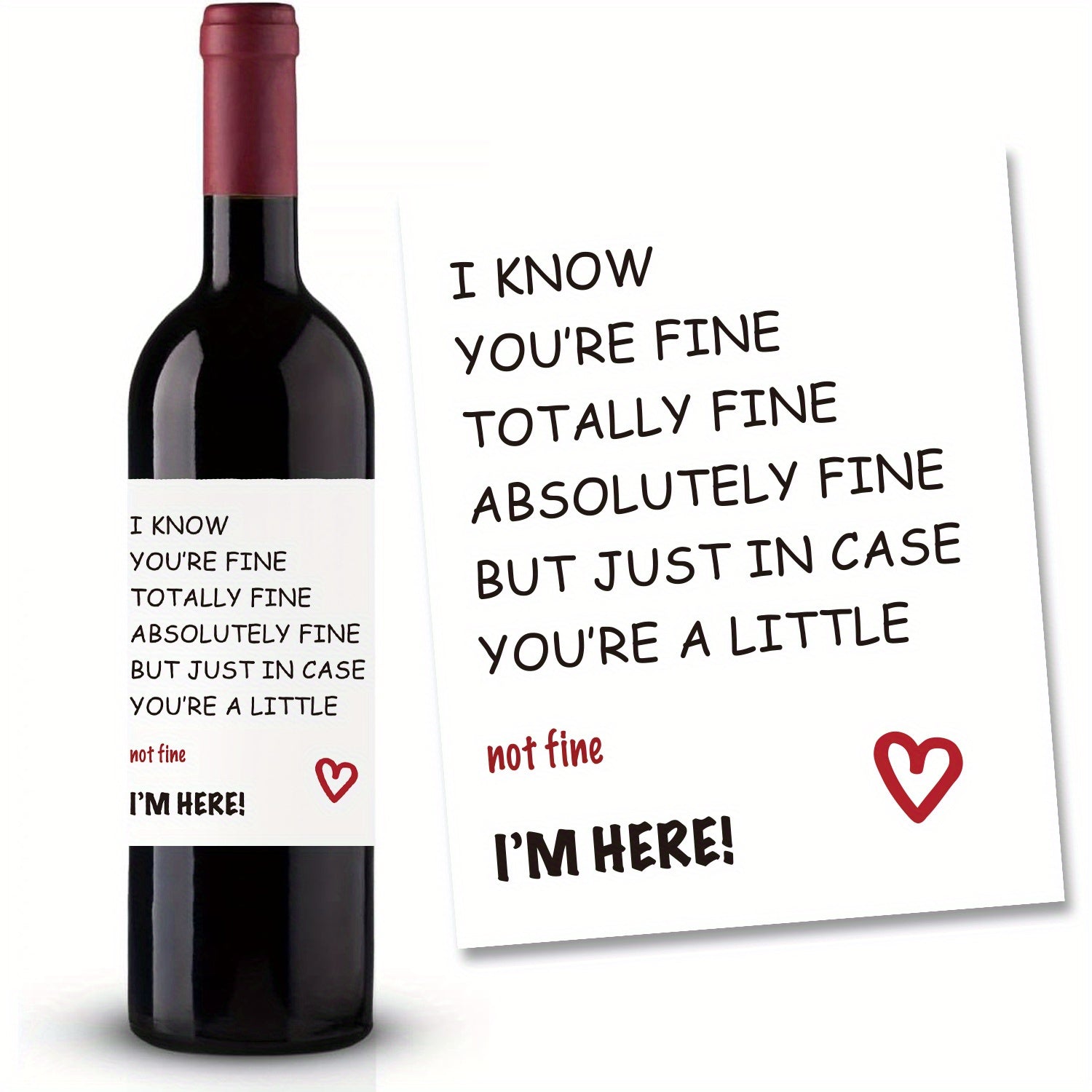 Funny Encouragement Gift Wine Bottle Stickers Set