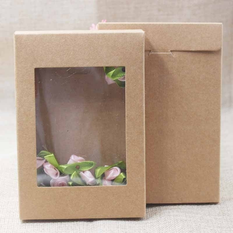 10pcs DIY Paper Box With Window Cake Packaging for Wedding Party