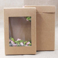 10pcs DIY Paper Box With Window Cake Packaging for Wedding Party
