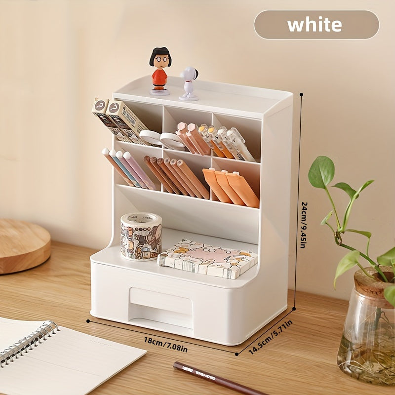 Large Capacity Pen Holder Desktop Organizer Drawer