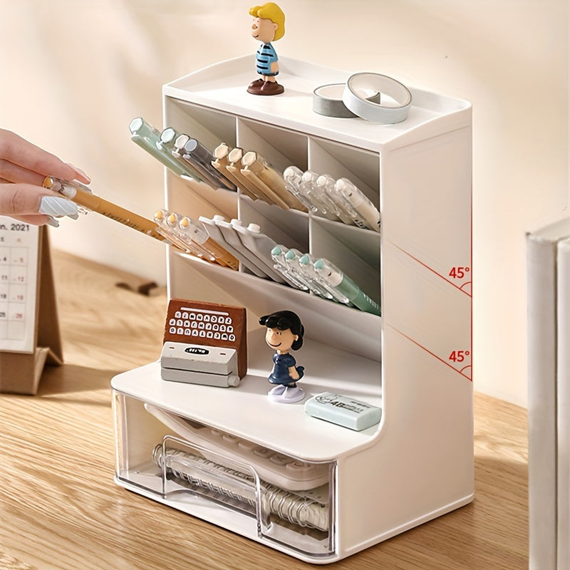 Large Capacity Pen Holder Desktop Organizer Drawer