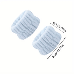 2pcs Face Washing Wrist Band Sweat Absorbing Bracelet