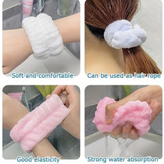 2pcs Face Washing Wrist Band Sweat Absorbing Bracelet