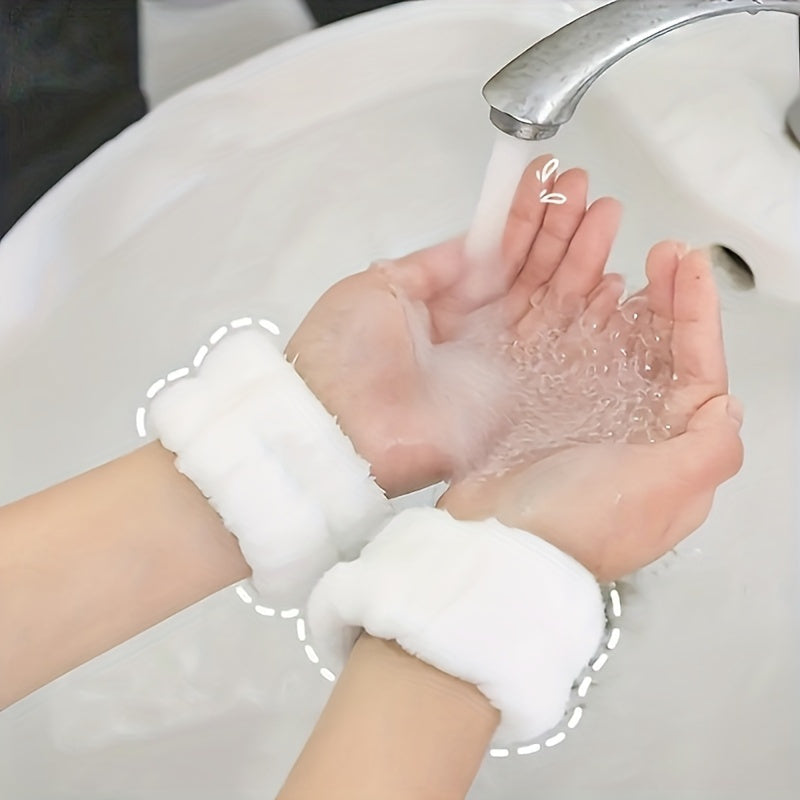 2pcs Face Washing Wrist Band Sweat Absorbing Bracelet